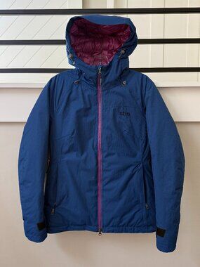 Stio Women's Vibrant Blue Ski Jacket with Magenta Accents